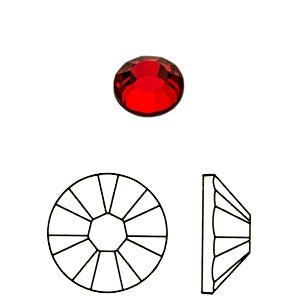 Swarovski - Lt. Siam - 2058 SS9 XILION Rose Foiled Flatback (295 pcs) - Handmade Glass Beads - Unicorne Beads