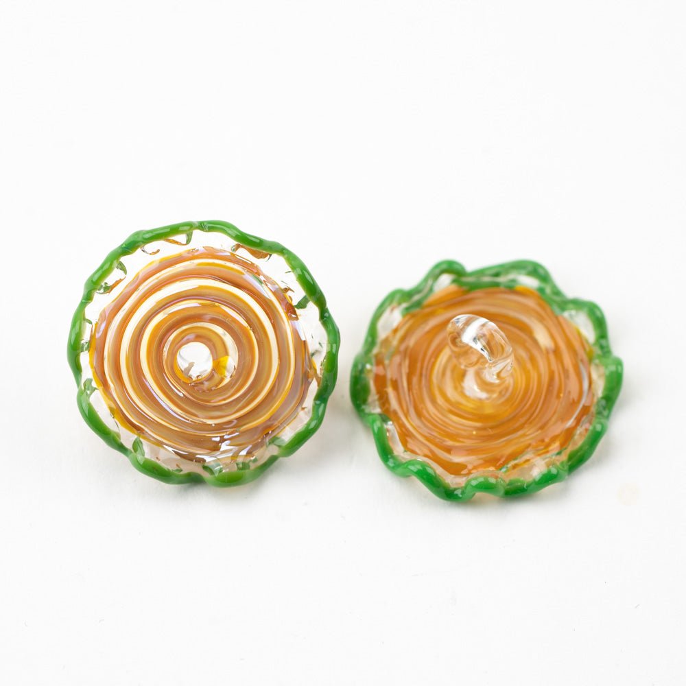Swirl Button - Apricot - Premium Glass Beads - Unicorne Beads
