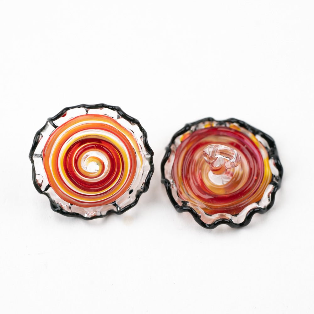 Swirl Button - Peachy - Premium Glass Beads - Unicorne Beads