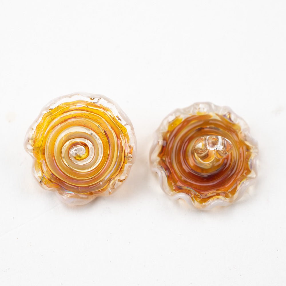 Swirl Button - Sandy Beach - Premium Glass Beads - Unicorne Beads