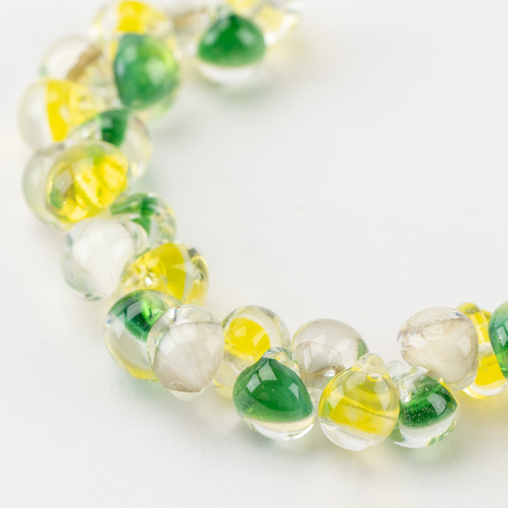 Teardrop Beads - Limited Edition - Green/Yellow/Cream