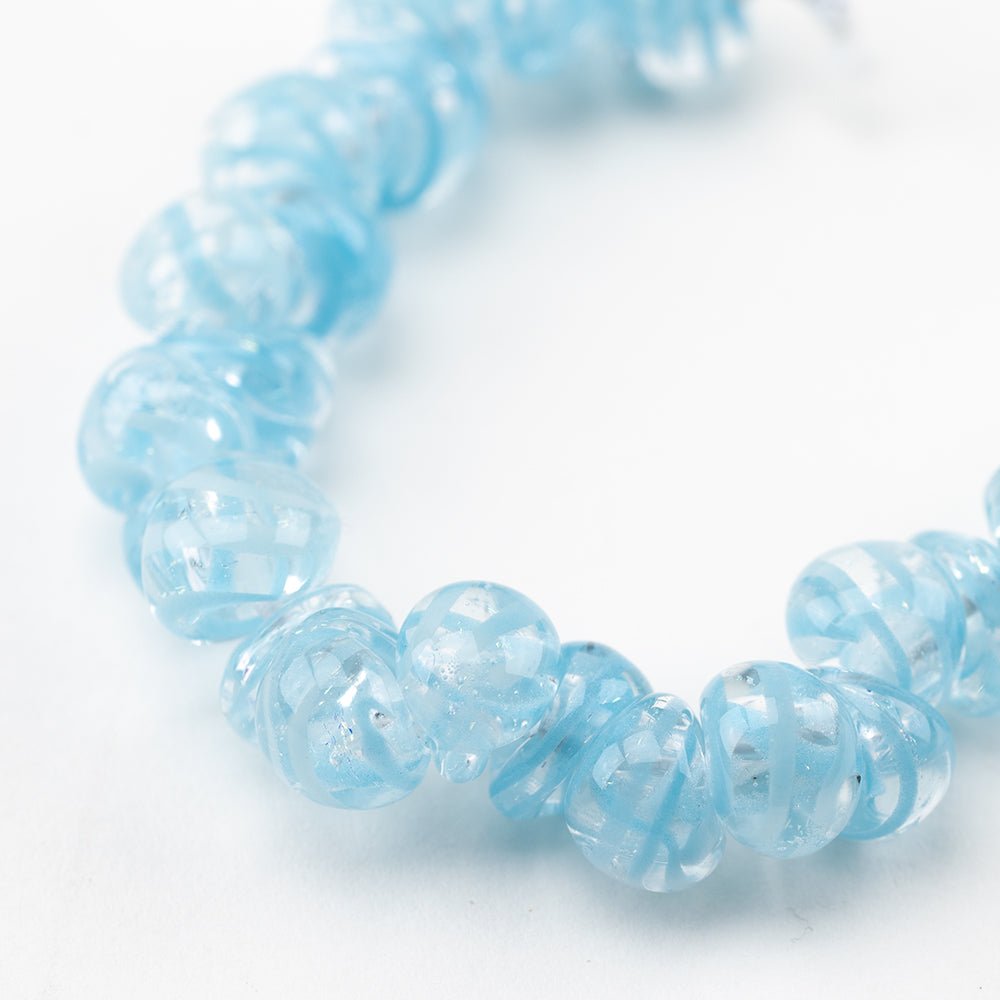 Teardrop Beads - Baby Blue - Handmade Glass Beads - Unicorne Beads