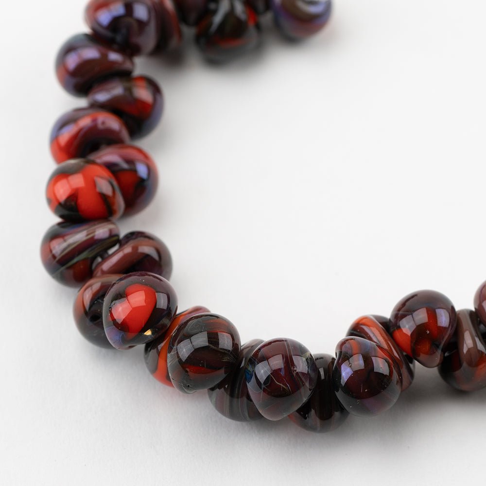 Teardrop Beads - Blood Red - Handmade Glass Beads - Unicorne Beads