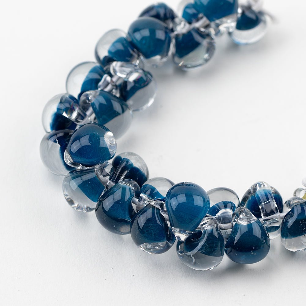 Teardrop Beads - Boundless Blue - Handmade Glass Beads - Unicorne Beads