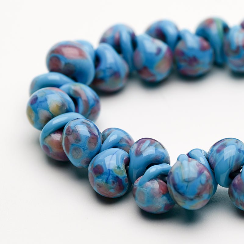 Teardrop Beads - Bubble Gum - Handmade Glass Beads - Unicorne Beads
