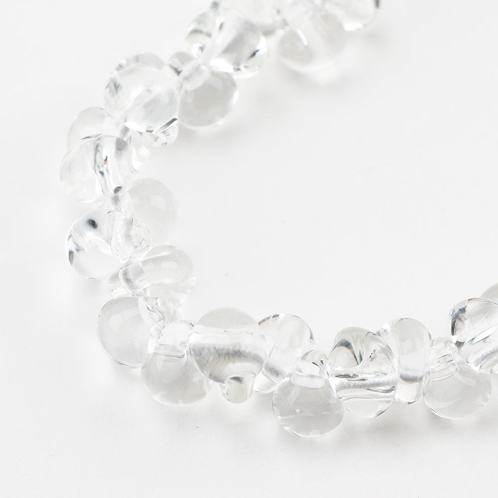 Teardrop Beads - Clear - Handmade Glass Beads - Unicorne Beads