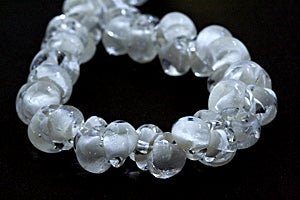 Teardrop Beads - Coconut White - Handmade Glass Beads - Unicorne Beads
