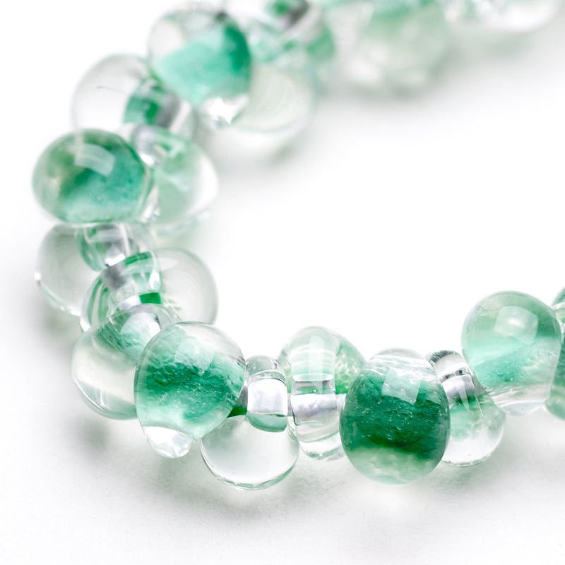 Teardrop Beads - Crisp Mint - Handmade Glass Beads - Unicorne Beads