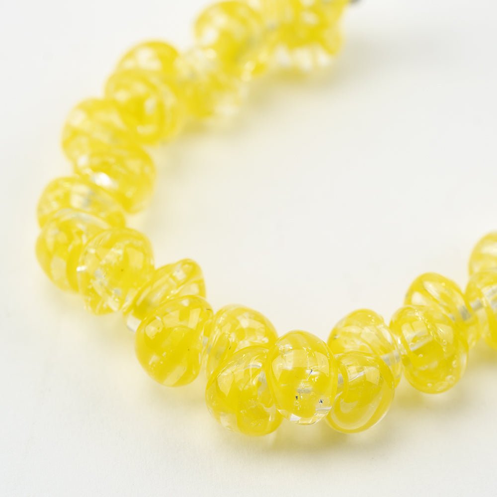 Teardrop Beads - Daisy Yellow - Handmade Glass Beads - Unicorne Beads