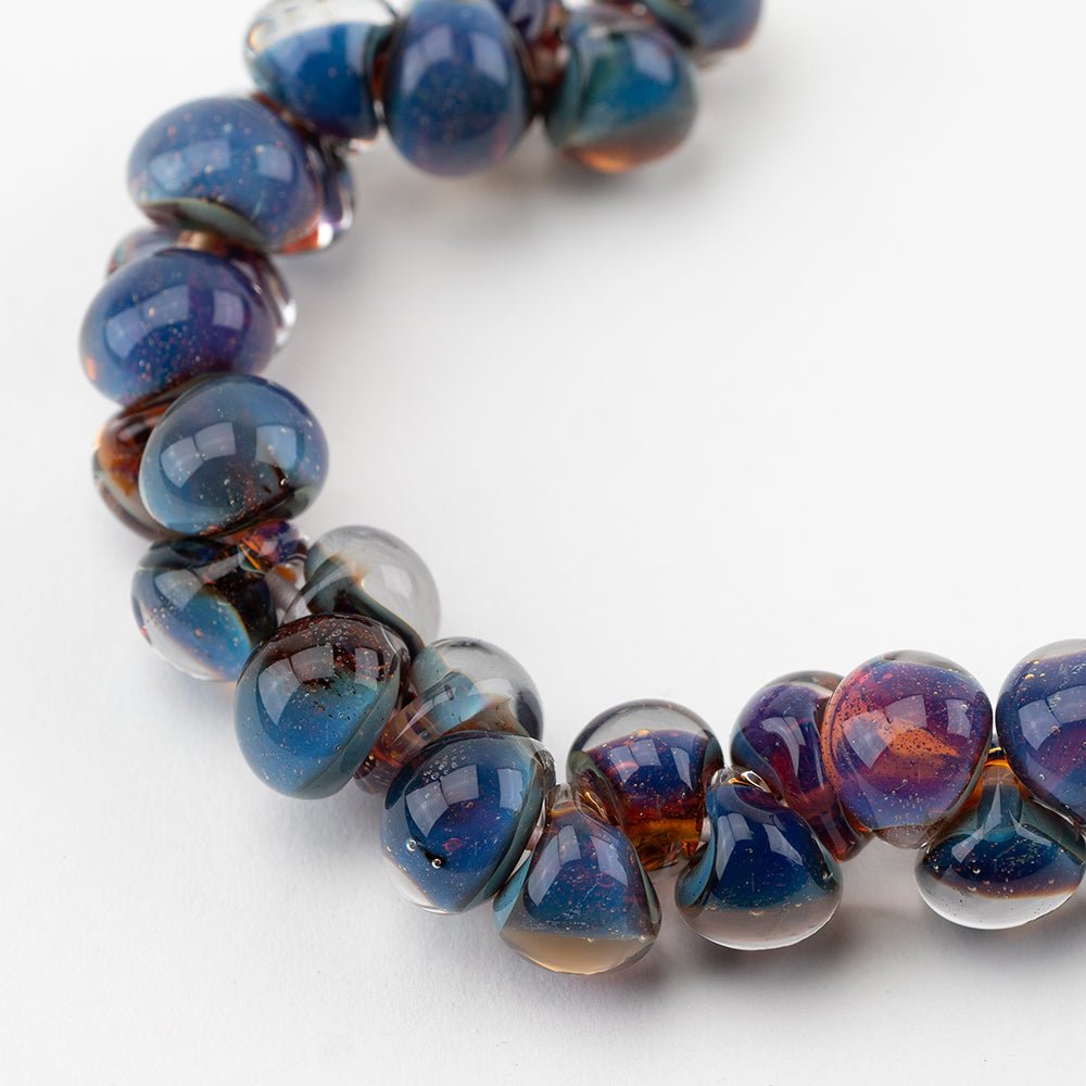 Teardrop Beads - Evening Sky - Handmade Glass Beads - Unicorne Beads