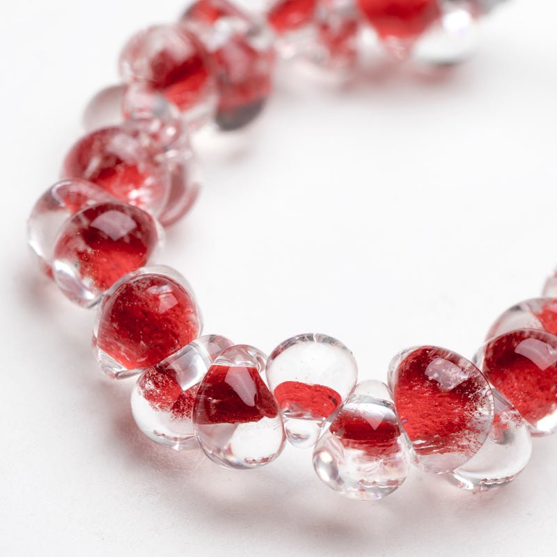 Teardrop Beads - Firecracker - Handmade Glass Beads - Unicorne Beads