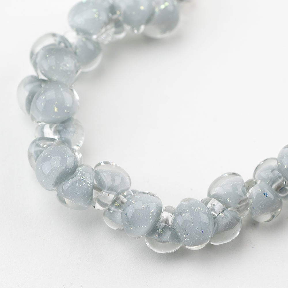 Teardrop Beads - Glitter - Winter Wonderland - Handmade Glass Beads - Unicorne Beads