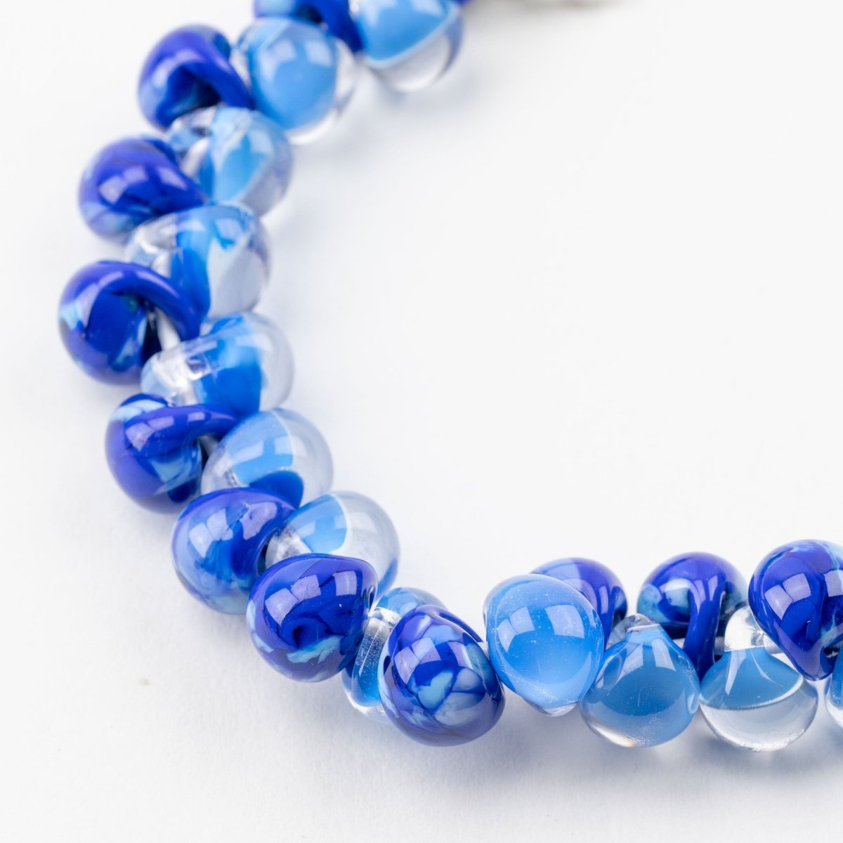 Teardrop Beads - Greek Blue - Premium Glass Beads - Unicorne Beads