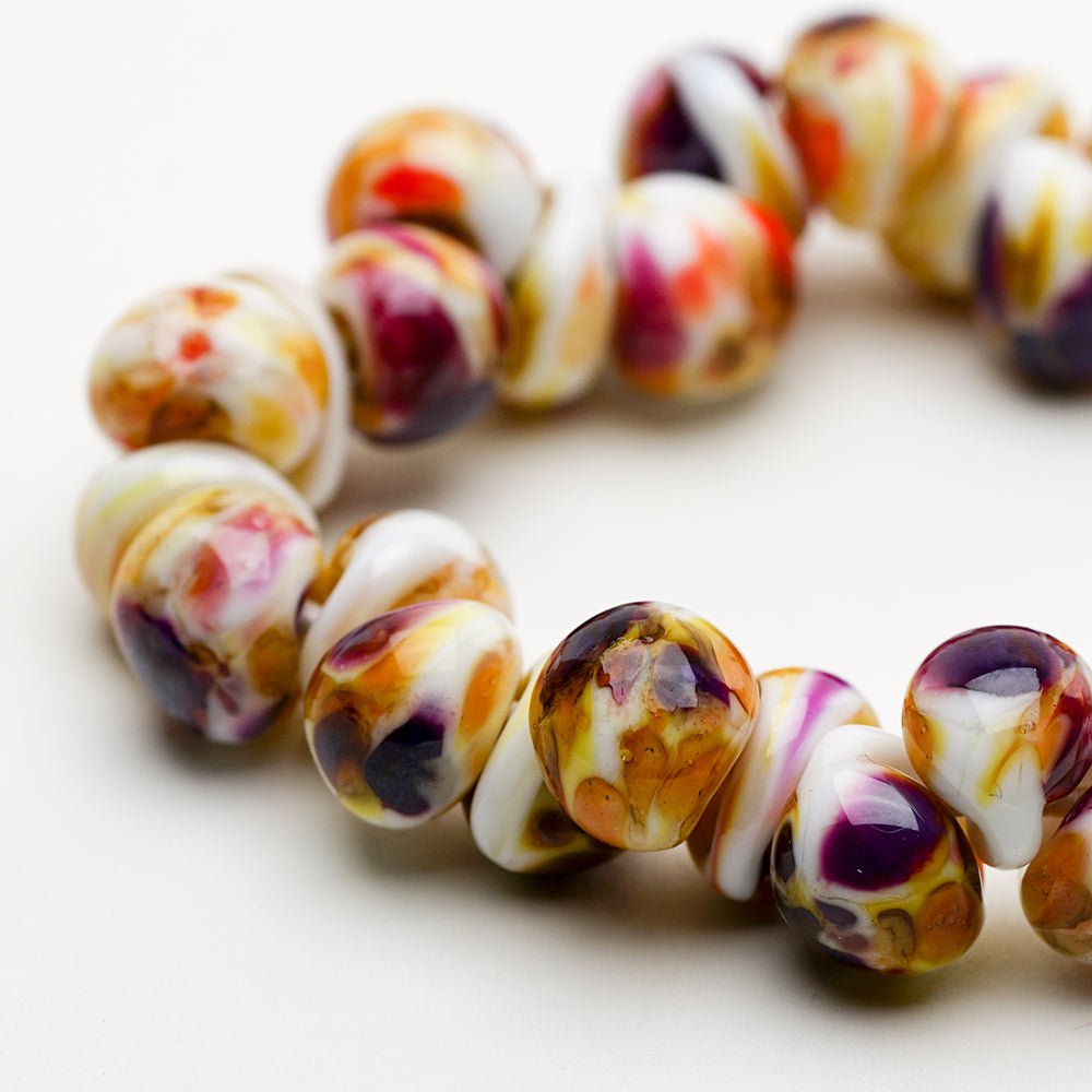 Teardrop Beads - Honey Plum - Handmade Glass Beads - Unicorne Beads