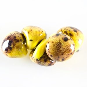 Teardrop Beads - Jumbo - Creme Brulee - Handmade Glass Beads - Unicorne Beads