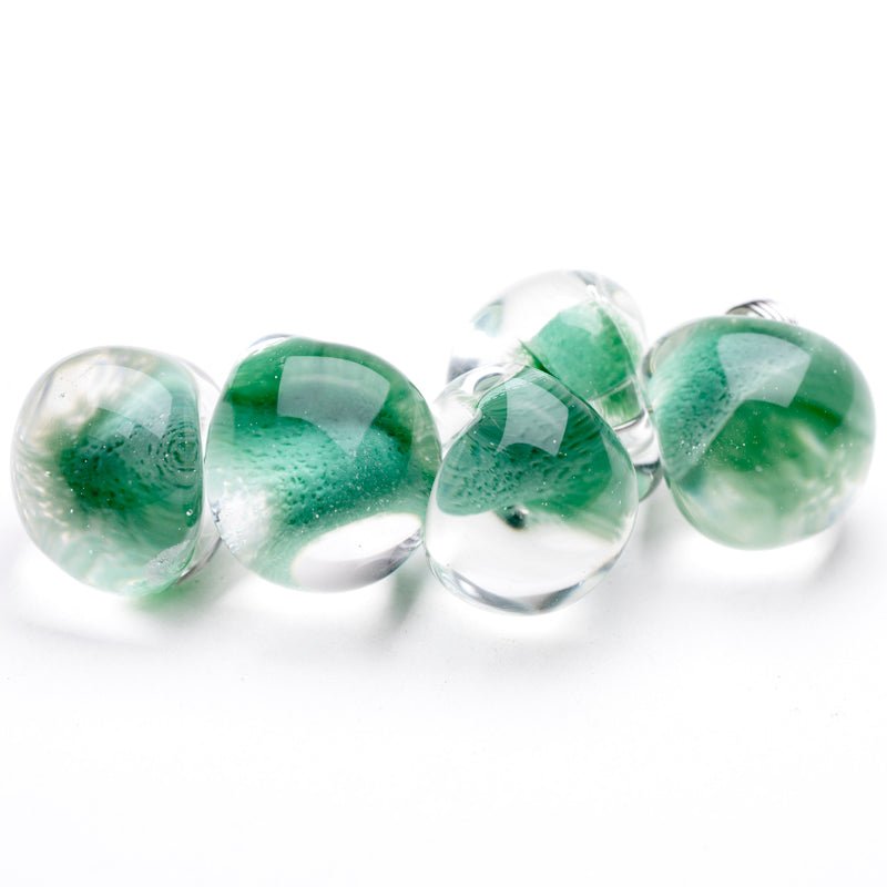 Teardrop Beads - Jumbo - Crisp Mint - Handmade Glass Beads - Unicorne Beads