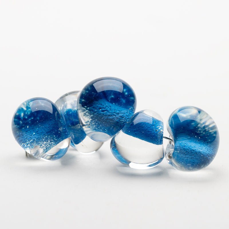 Teardrop Beads - Jumbo - Deja Blue - Handmade Glass Beads - Unicorne Beads