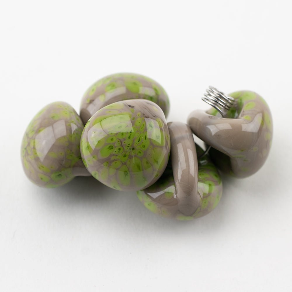 Teardrop Beads - Jumbo - Moss Definitely - Handmade Glass Beads - Unicorne Beads