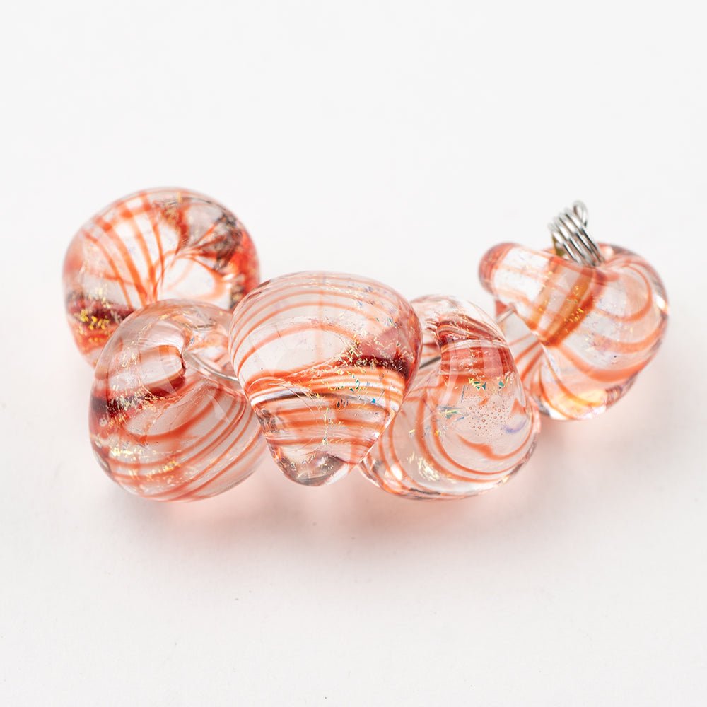 Teardrop Beads - Jumbo - Red Peppers - Handmade Glass Beads - Unicorne Beads