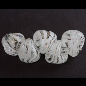 Teardrop Beads - Jumbo - White Chocolate - Handmade Glass Beads - Unicorne Beads