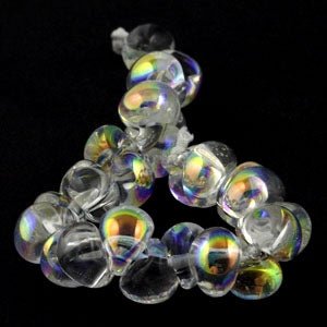 Teardrop Beads - Luster - Dazzlelight White - Handmade Glass Beads - Unicorne Beads
