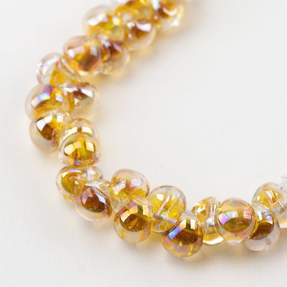 Teardrop Beads - Luster - Electric Dandelion - Handmade Glass Beads - Unicorne Beads