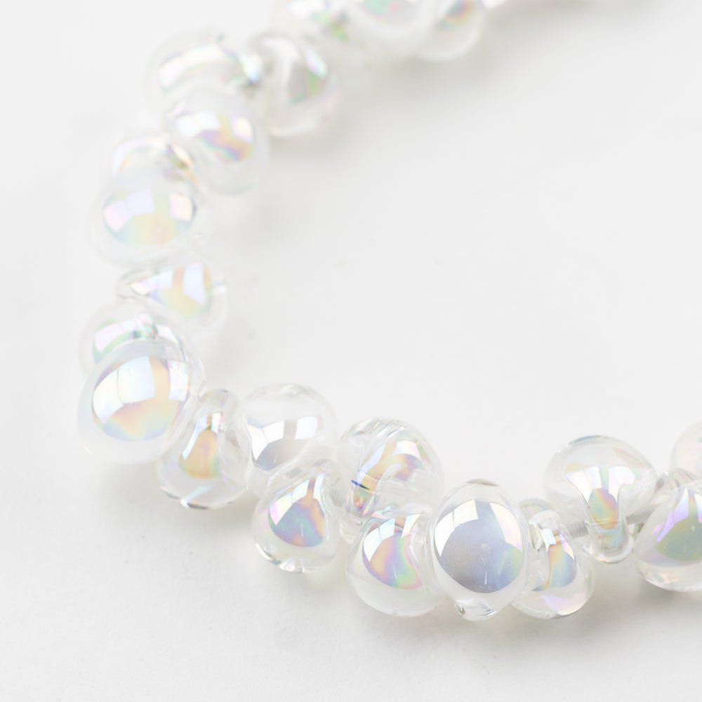 Teardrop Beads - Luster - Snow White - Handmade Glass Beads - Unicorne Beads