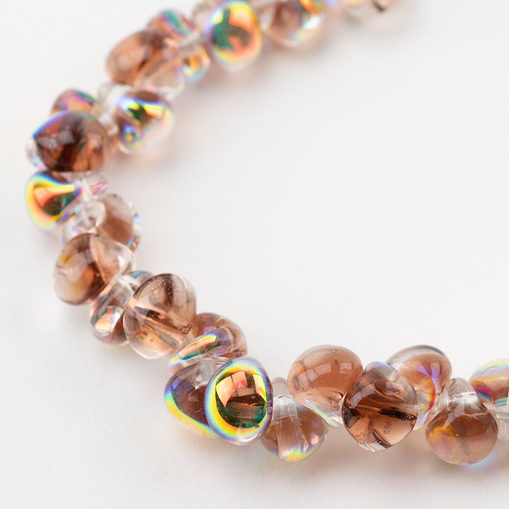 Teardrop Beads - Metallic - Rustic Brown - Handmade Glass Beads - Unicorne Beads