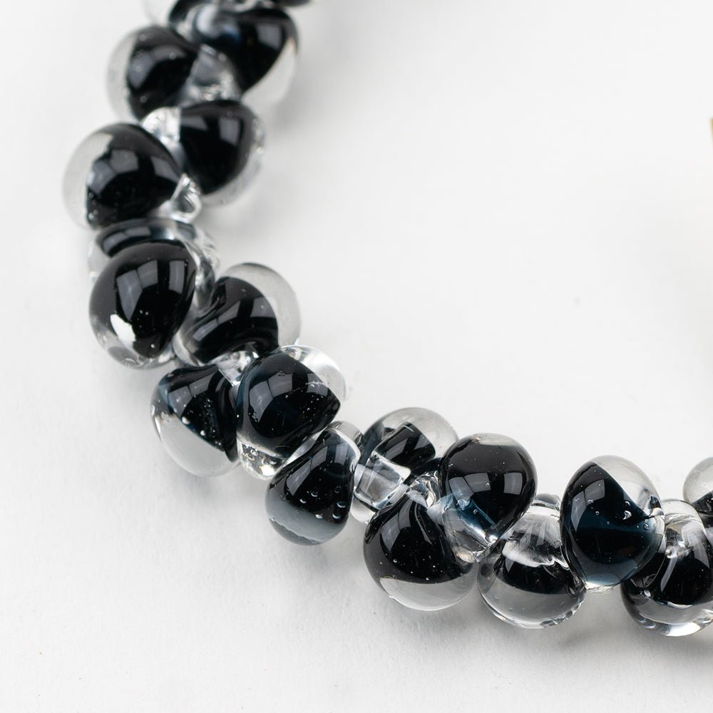 Teardrop Beads - Mini - Black Sea - Handmade Glass Beads - Unicorne Beads