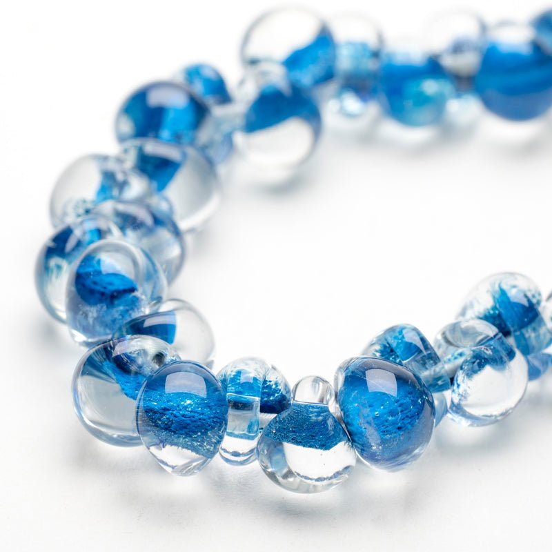 Teardrop Beads - Mini - Deja Blue - Handmade Glass Beads - Unicorne Beads