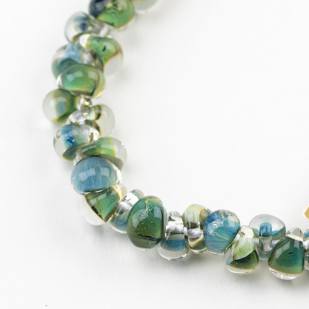 Teardrop Beads - Mini - Multi Forest - Handmade Glass Beads - Unicorne Beads