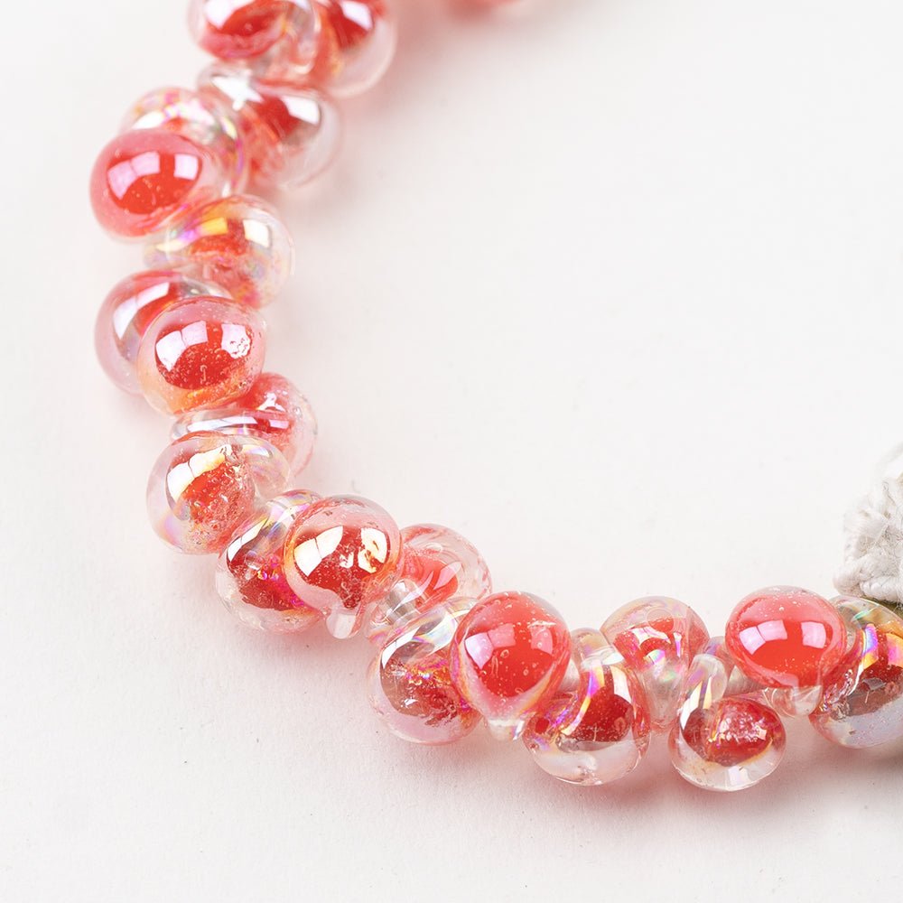 Teardrop Beads - Mini - OJ - Handmade Glass Beads - Unicorne Beads