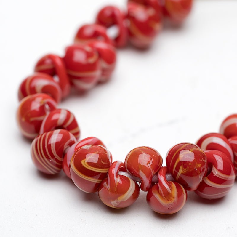 Teardrop Beads - Mini - Red Canyon - Handmade Glass Beads - Unicorne Beads