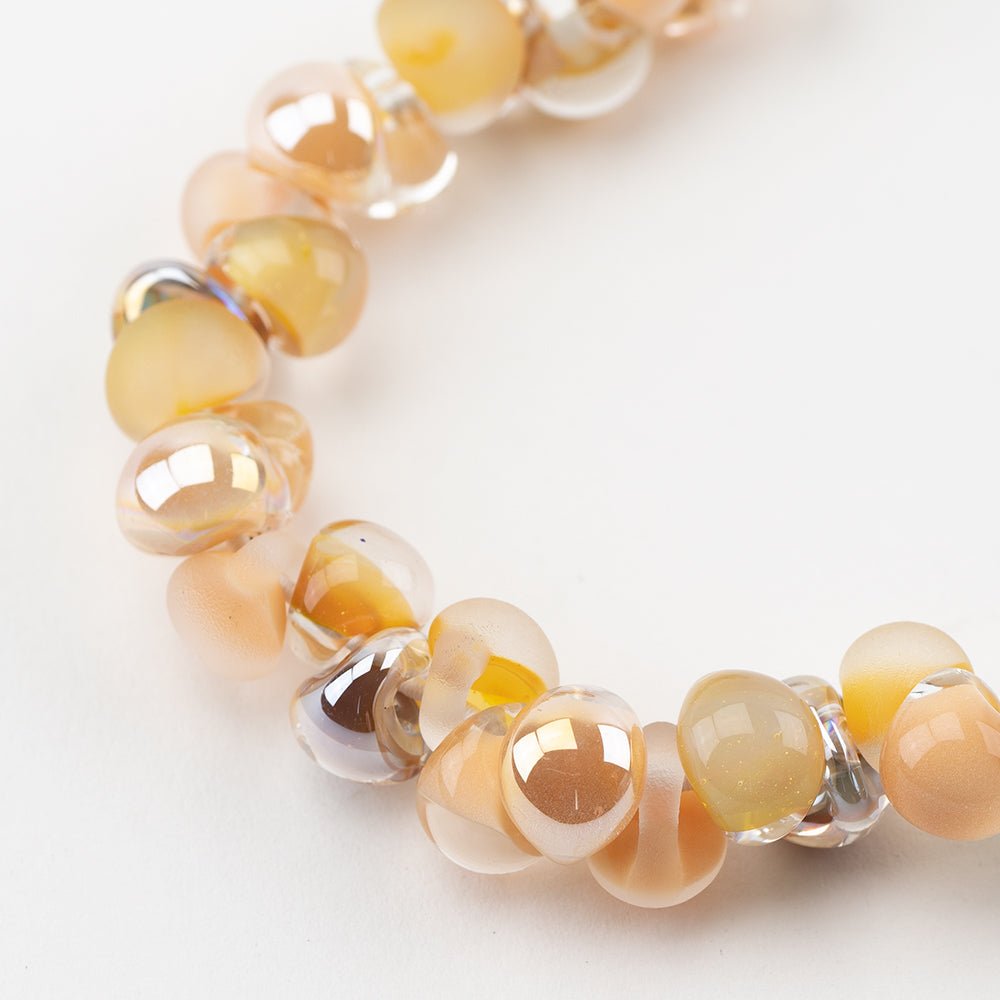 Teardrop Beads - Mix - Dulce De Leche - Handmade Glass Beads - Unicorne Beads
