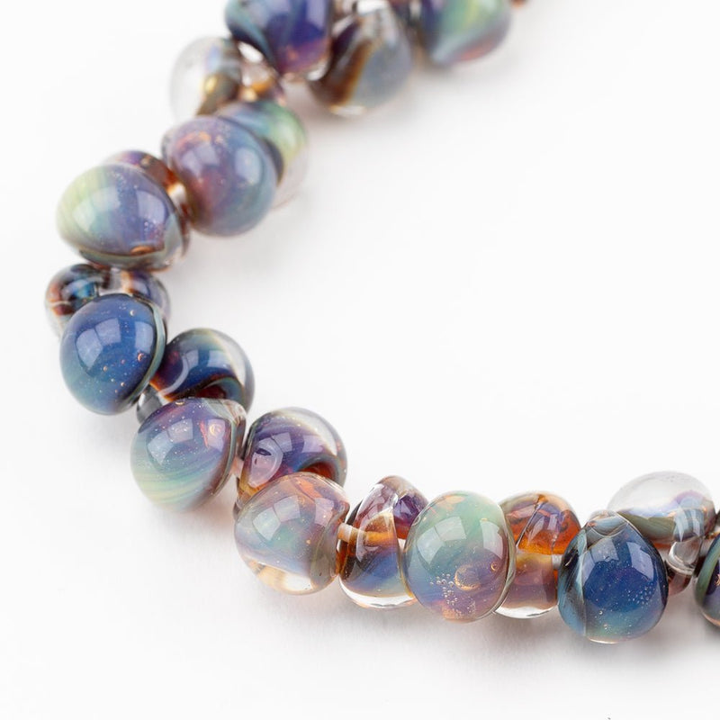 Teardrop Beads - Morning Pearl - Handmade Glass Beads - Unicorne Beads