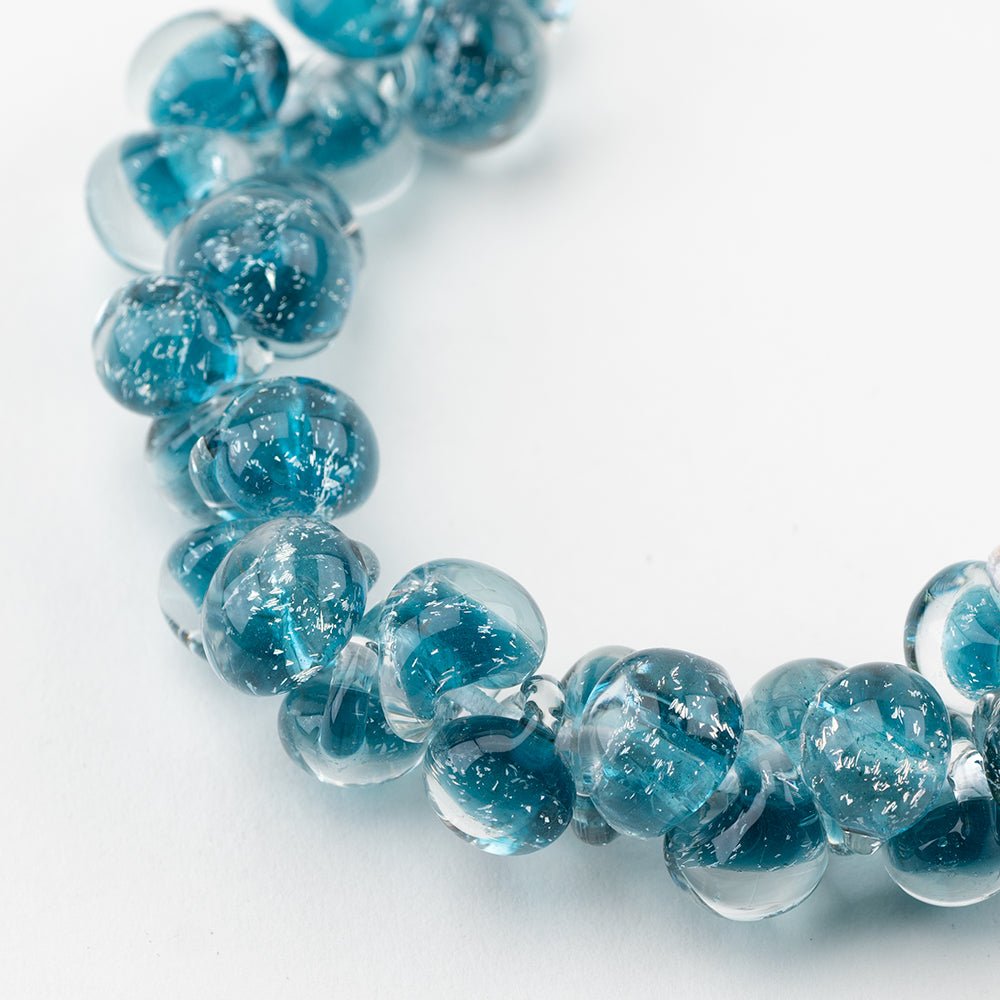 Teardrop Beads - Parisian Blue - Handmade Glass Beads - Unicorne Beads