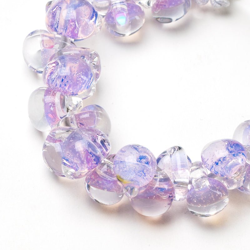 Teardrop Beads - Purple Jellyfish - Handmade Glass Beads - Unicorne Beads