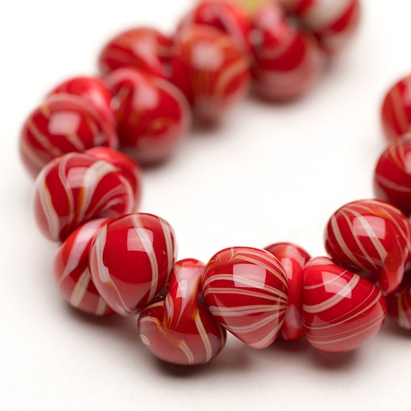 Teardrop Beads Red Canyon Handmade Glass Beads Unicorne Beads