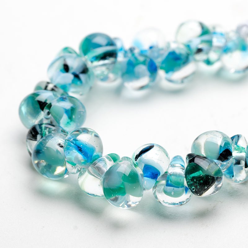 Teardrop Beads - Tropical Breeze - Handmade Glass Beads - Unicorne Beads