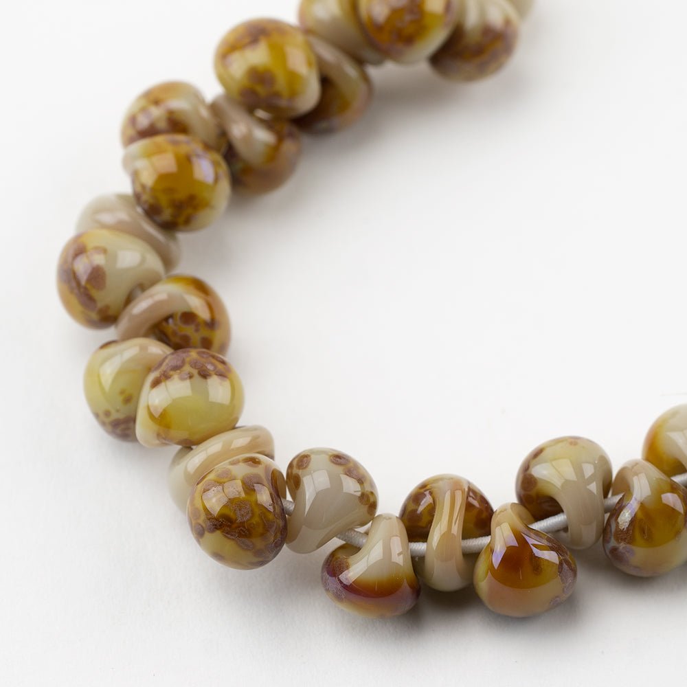 Teardrop - Exotic Series - Tortoise Shell - Handmade Glass Beads - Unicorne Beads