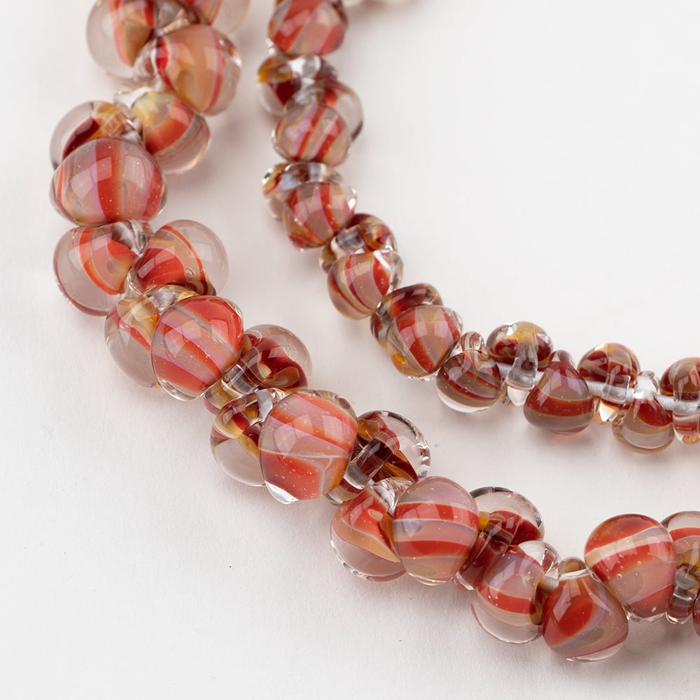 Teardrop Grouping - Grand Canyon (2 Strands) - Handmade Glass Beads - Unicorne Beads
