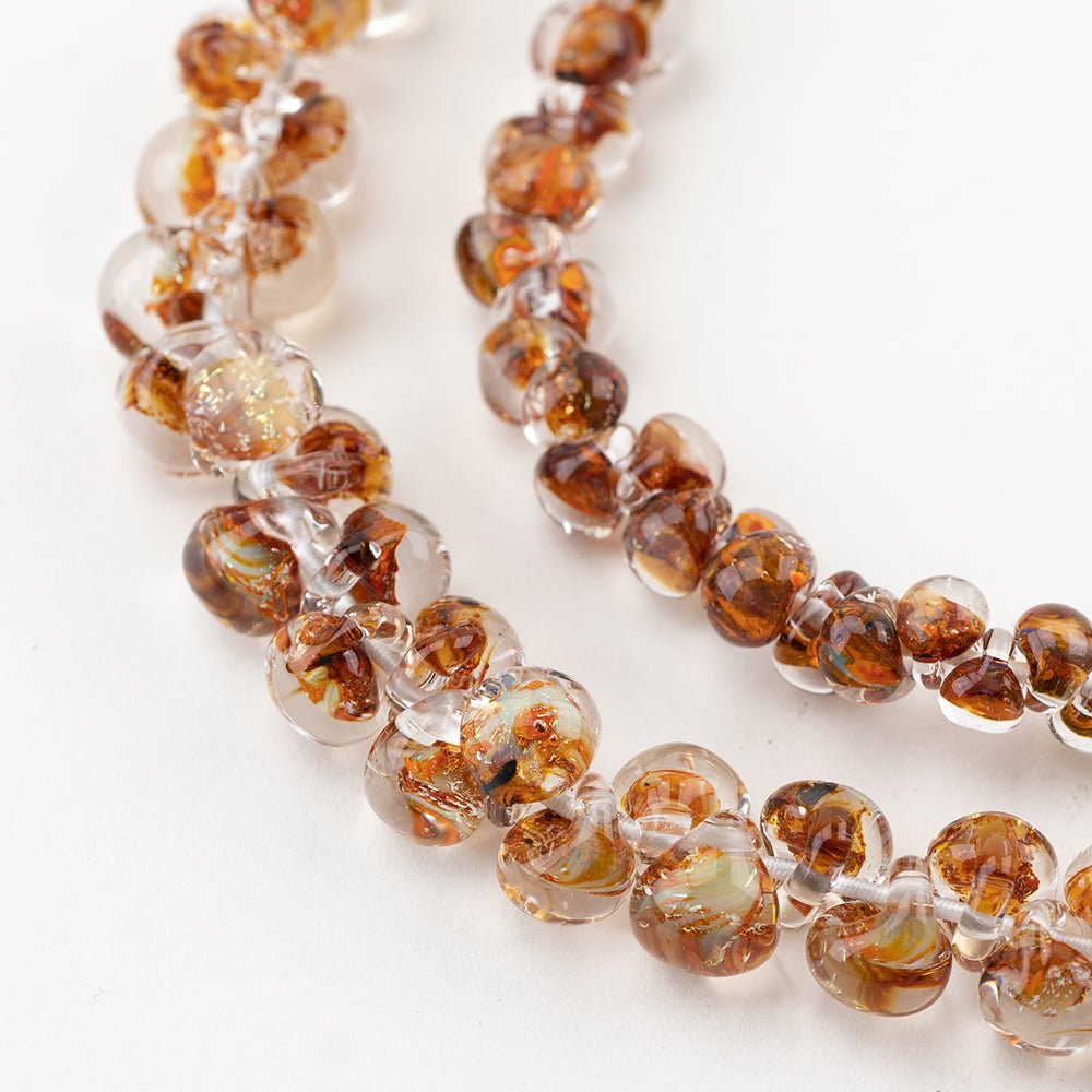 Teardrop Grouping - Midnight Spell (2 Strands) - Handmade Glass Beads - Unicorne Beads