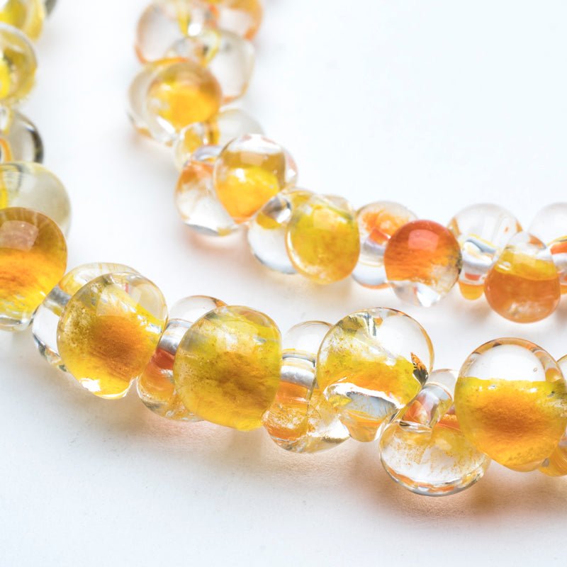 Teardrop Grouping - Sunkist (2 Strands) - Handmade Glass Beads - Unicorne Beads