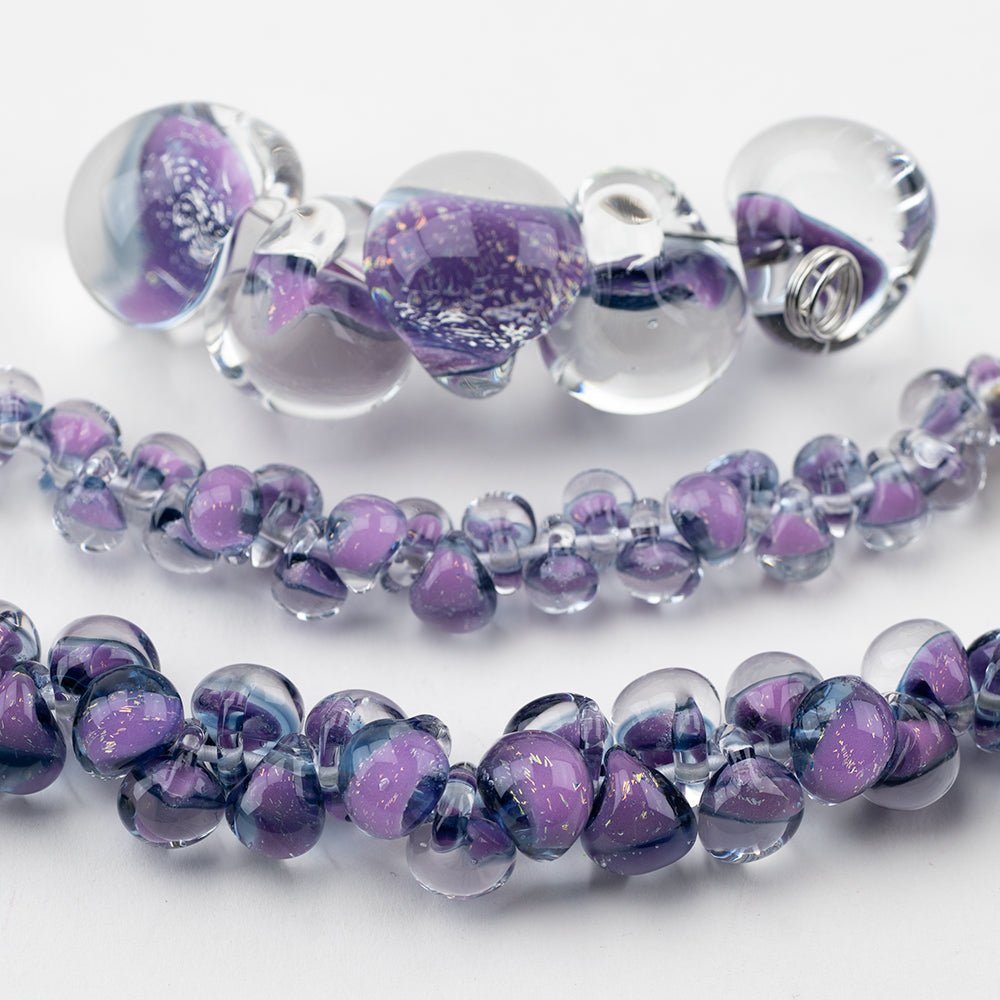 Teardrop Grouping - Twilight (3 Strands) - Handmade Glass Beads - Unicorne Beads