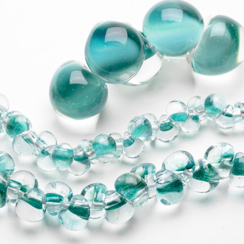 Teardrop Grouping - Whirlpool (3 Strands) - Handmade Glass Beads - Unicorne Beads