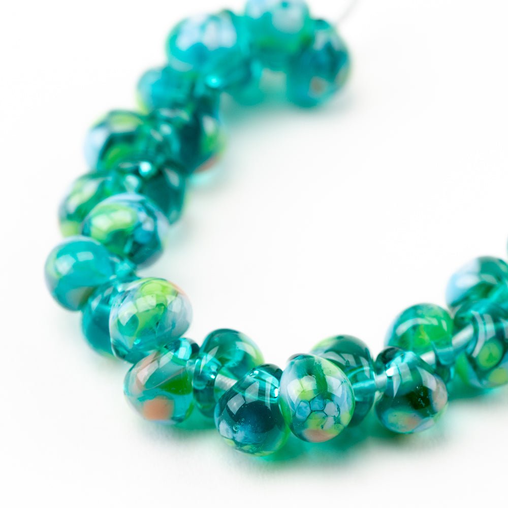 Teardrop - Mini - Capri Sea - Handmade Glass Beads - Unicorne Beads