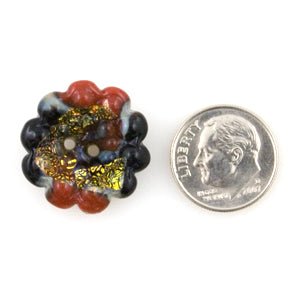 Wildflower Button - Tribal Art - Premium Glass Beads - Unicorne Beads