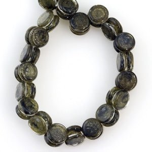 Yoyo Beads - Black Gold - Handmade Glass Beads - Unicorne Beads