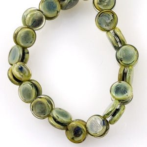 Yoyo Beads - Spring Green - Handmade Glass Beads - Unicorne Beads