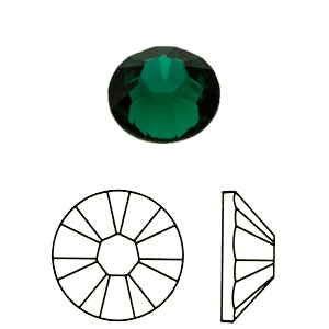 Swarovski-Emerald- 2058 SS12 XILION Rose Foiled Flatback (165 pcs)